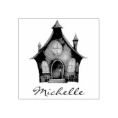 パーソナライズされたモダン不気味幽霊のよく出るヴィンテージ ラバースタンプ (インプリント)