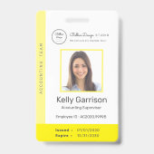 パーソナライズされたモダン企業の従業員ID QRコード バッジ (正面)