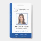 パーソナライズされたモダン企業の従業員ID QRコード バッジ (Front)