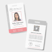 パーソナライズされたモダン企業の従業員ID QRコード バッジ (正面＆裏面)