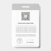 パーソナライズされたモダン企業の従業員ID QRコード バッジ (裏面)