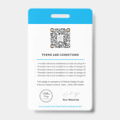 パーソナライズされたモダン企業の従業員ID QRコード バッジ (裏面)