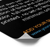 パーソナライズされたモダン作家文字ブラック ポスター (角)