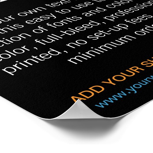 パーソナライズされたモダン作家文字ブラック ポスター (角)