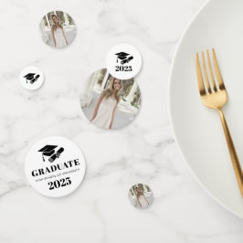 パーソナライズされたモダン卒業写真 コンフェッティ