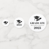パーソナライズされたモダン卒業写真 コンフェッティ (裏面)