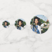 パーソナライズされたモダン卒業写真 コンフェッティ (正面)