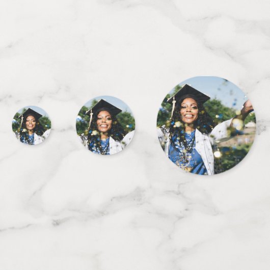 パーソナライズされたモダン卒業写真 コンフェッティ (正面)