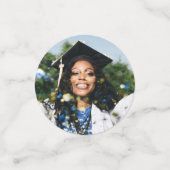 パーソナライズされたモダン卒業写真 コンフェッティ (スモール正面)