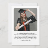 パーソナライズされたモダン卒業 案内状 (裏面)