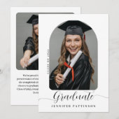 パーソナライズされたモダン卒業 案内状 (正面/裏面)