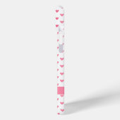 パーソナライズされたモダン名前をカスタムするピンクハートケース Case-Mate iPhoneケース (裏面 / 左)