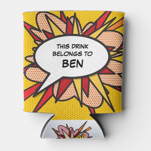 パーソナライズされたモダン吹き出しおもしろいクール音 缶クーラー (正面)