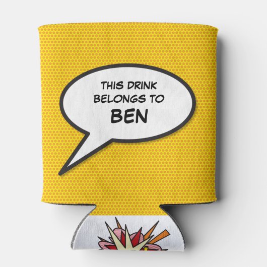 パーソナライズされたモダン吹き出しおもしろいクール音 缶クーラー (裏面)