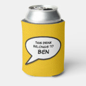 パーソナライズされたモダン吹き出しおもしろいクール音 缶クーラー (缶裏面)