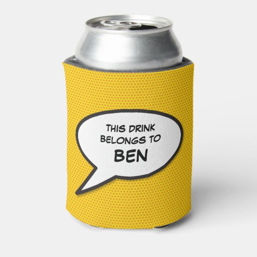 パーソナライズされたモダン吹き出しおもしろいクール音 缶クーラー (缶裏面)