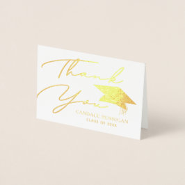 パーソナライズされたモダン大学院名photo Thank You 箔カード