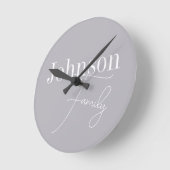 パーソナライズされたモダン姓 ラウンド壁時計 (傾斜)