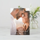 パーソナライズされたモダン婚約パーティ |写真 招待状 (スタンド正面)