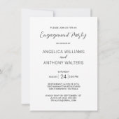 パーソナライズされたモダン婚約パーティ |写真 招待状 (裏面)