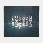 パーソナライズされたモダン宇宙スターカスタム引用文 フリースブランケット (正面(横))