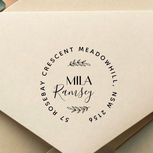 パーソナライズされたモダン差出人住所 ラバースタンプ