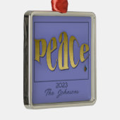 パーソナライズされたモダン平和エレガント気持ち メタルオーナメント (右)