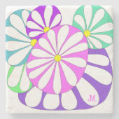 パーソナライズされたモダン抽象芸術カラフルデザイン ストーンコースター (正面)