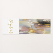 パーソナライズされたモダン抽象芸術ピンク金ゴールド ヨガマット (裏面(横))