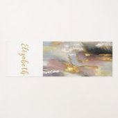 パーソナライズされたモダン抽象芸術ピンク金ゴールド ヨガマット (正面(横))