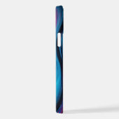 パーソナライズされたモダン抽象芸術 – 青と明るい赤紫色 iPhoneケース (右側面)