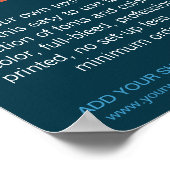 パーソナライズされたモダン文字ターコイズ ポスター (角)