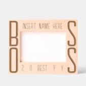 パーソナライズされたモダン最高のボス、名前の年 レーザー彫刻フレーム (正面)