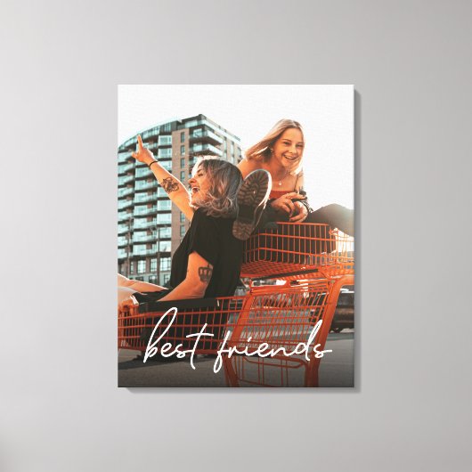 パーソナライズされたモダン最高の友の写真 キャンバスプリント (正面)