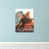 パーソナライズされたモダン最高の友の写真 キャンバスプリント (インサイチュ (ウッドフロア))