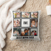 パーソナライズされたモダン最高のMom Ever 8 Photo Collage クッション (ブランケット)