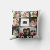 パーソナライズされたモダン最高のMom Ever 8 Photo Collage クッション (裏面)
