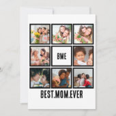 パーソナライズされたモダン最高のMom Ever 8 Photo Collage シーズンカード (正面)