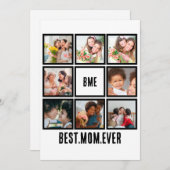 パーソナライズされたモダン最高のMom Ever 8 Photo Collage シーズンカード (正面/裏面)