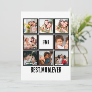 パーソナライズされたモダン最高のMom Ever 8 Photo Collage シーズンカード