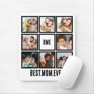 パーソナライズされたモダン最高のMom Ever 8 Photo Collage マウスパッド