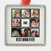 パーソナライズされたモダン最高のMom Ever 8 Photo Collage メタルオーナメント (正面)