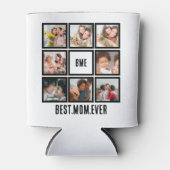 パーソナライズされたモダン最高のMom Ever 8 Photo Collage 缶クーラー (正面)