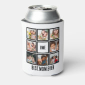 パーソナライズされたモダン最高のMom Ever 8 Photo Collage 缶クーラー (缶裏面)