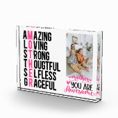 パーソナライズされたモダン母の日の写真枠ギフト フォトブロック (右)