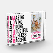 パーソナライズされたモダン母の日の写真枠ギフト フォトブロック (左)