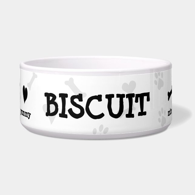 パーソナライズされたモダン犬 ボウル (正面)