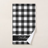 パーソナライズされたモダン白黒バッファロー検査 バスタオルセット (ハンドタオル)
