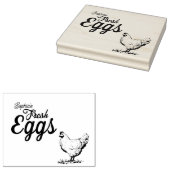パーソナライズされたモダン素朴農場名卵愛好家 ラバースタンプ (押印)