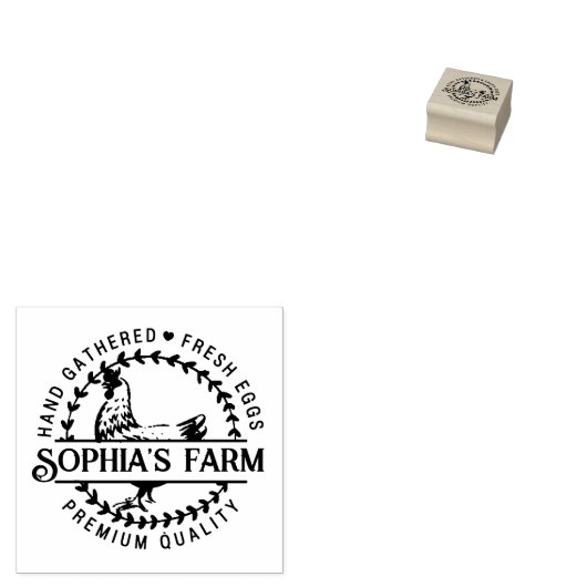 パーソナライズされたモダン素朴農場新鮮な所有者名 ラバースタンプ (押印)